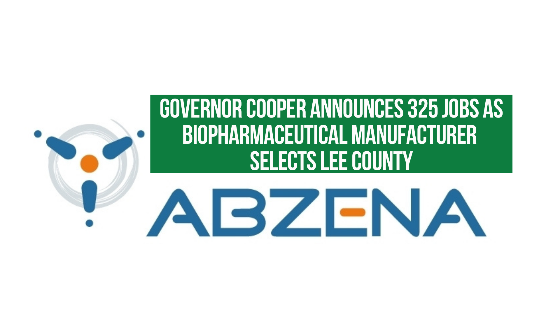 Governor Cooper announces 325 jobs as biopharmaceutical manufacturer selects Lee County