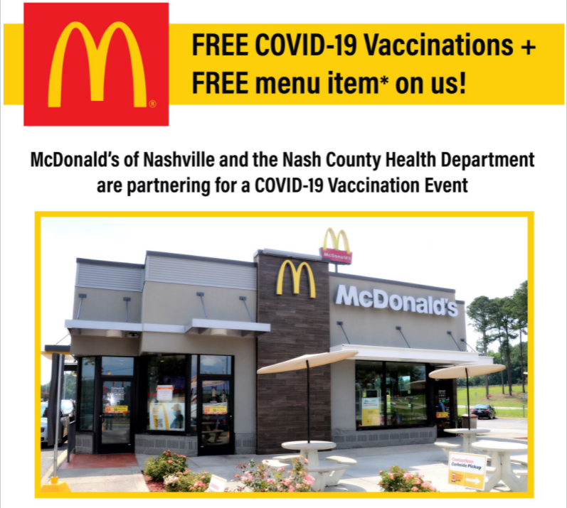 Governor Cooper Sees More North Carolinians Get Lifesaving Shot at McDonald’s Restaurant in Nash County