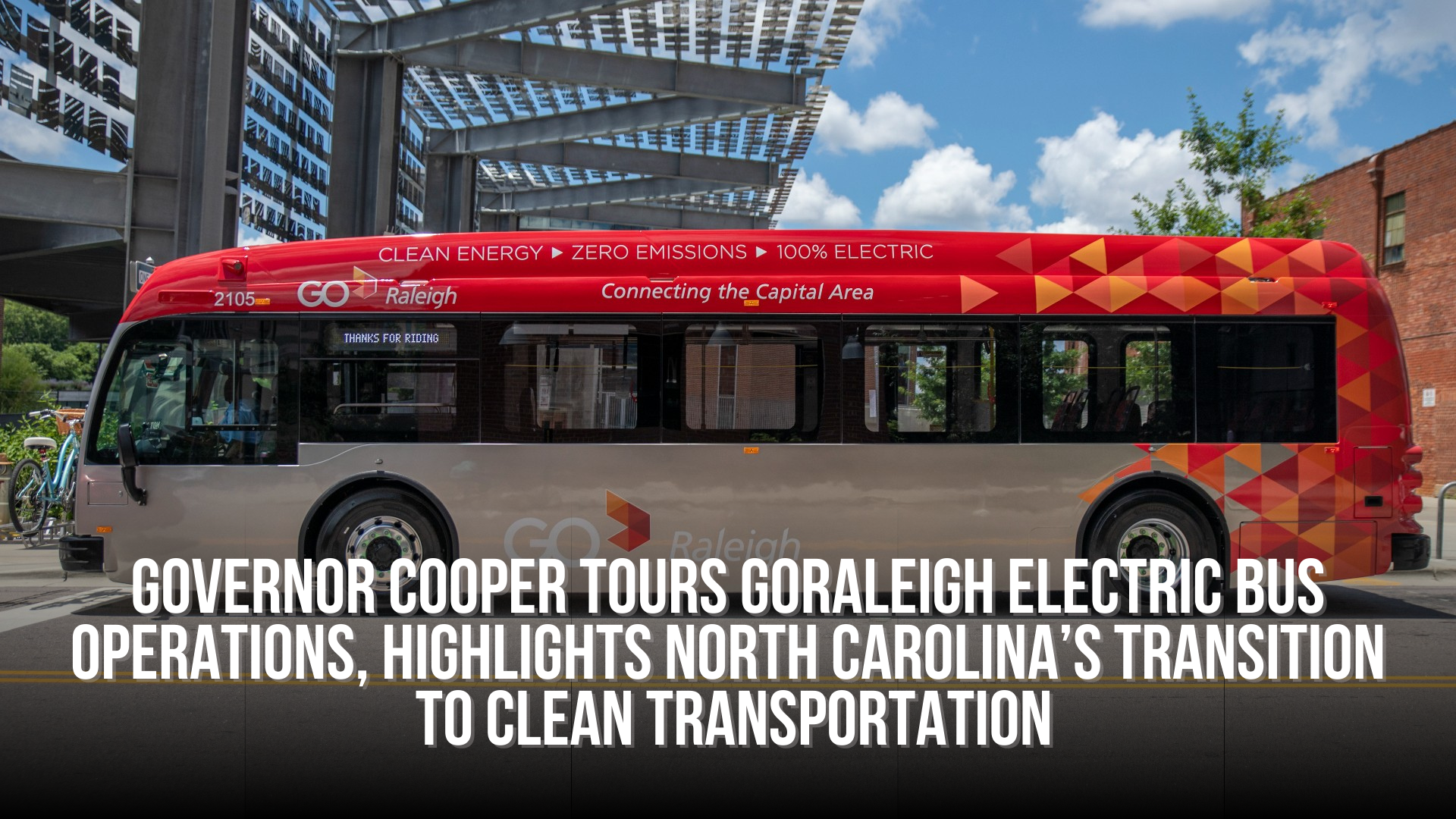 Governor Cooper tours GoRaleigh electric bus operations, highlights North Carolina’s transition to clean transportation
