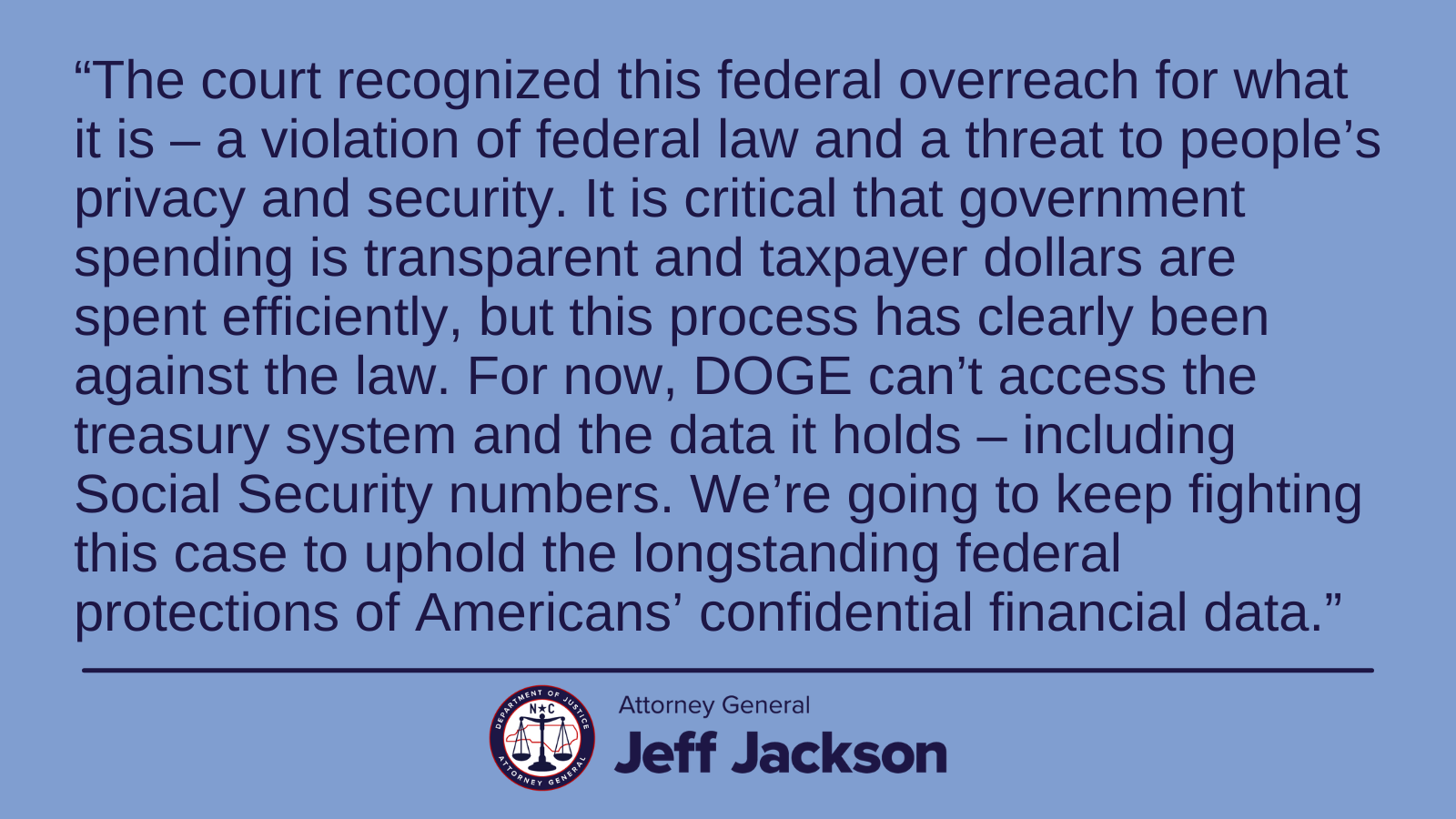 Jackson Wins Temporary Restraining Order to Protect People’s Data from DOGE