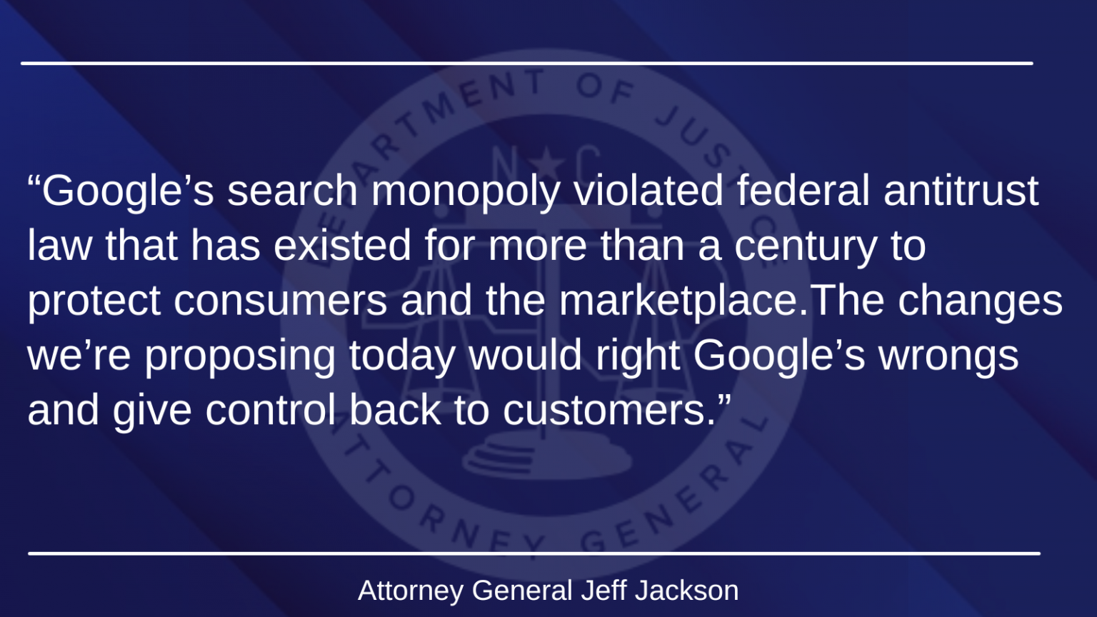 Attorney General and the federal government move to end Google's search monopoly