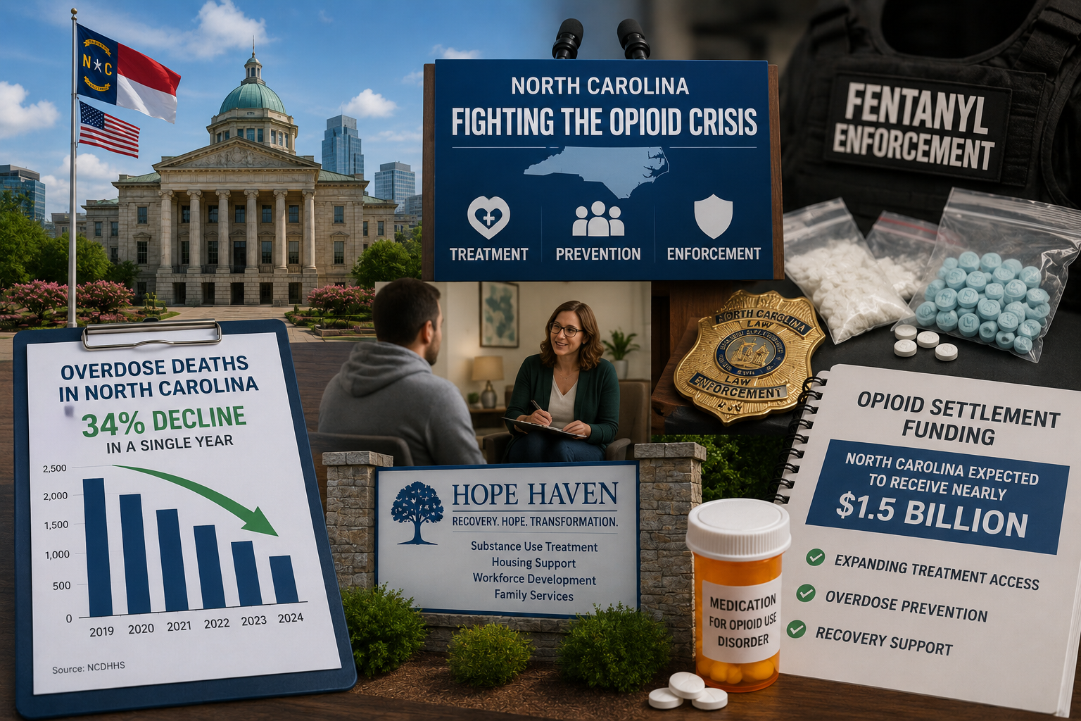 Stein points to overdose death decline while pushing opioid treatment, fentanyl enforcement funding