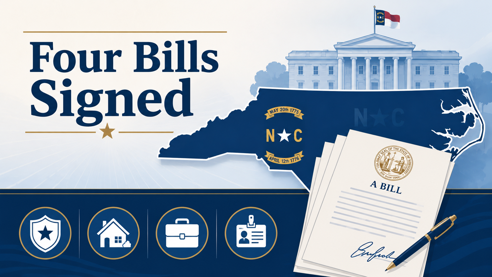 Stein signs bills on law enforcement, trafficking, taxes and water systems