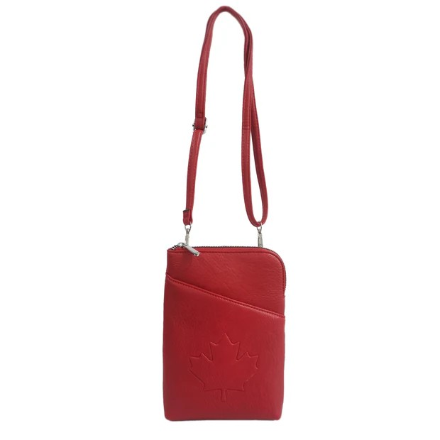 Maple Leaf Embossed Cross-body Purse