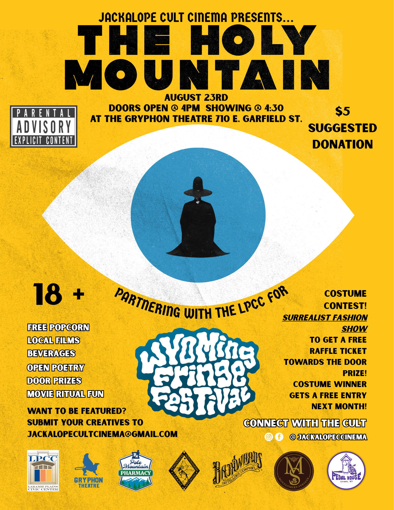 The Holy Mountain on August 23rd at the Gryphon Theatre