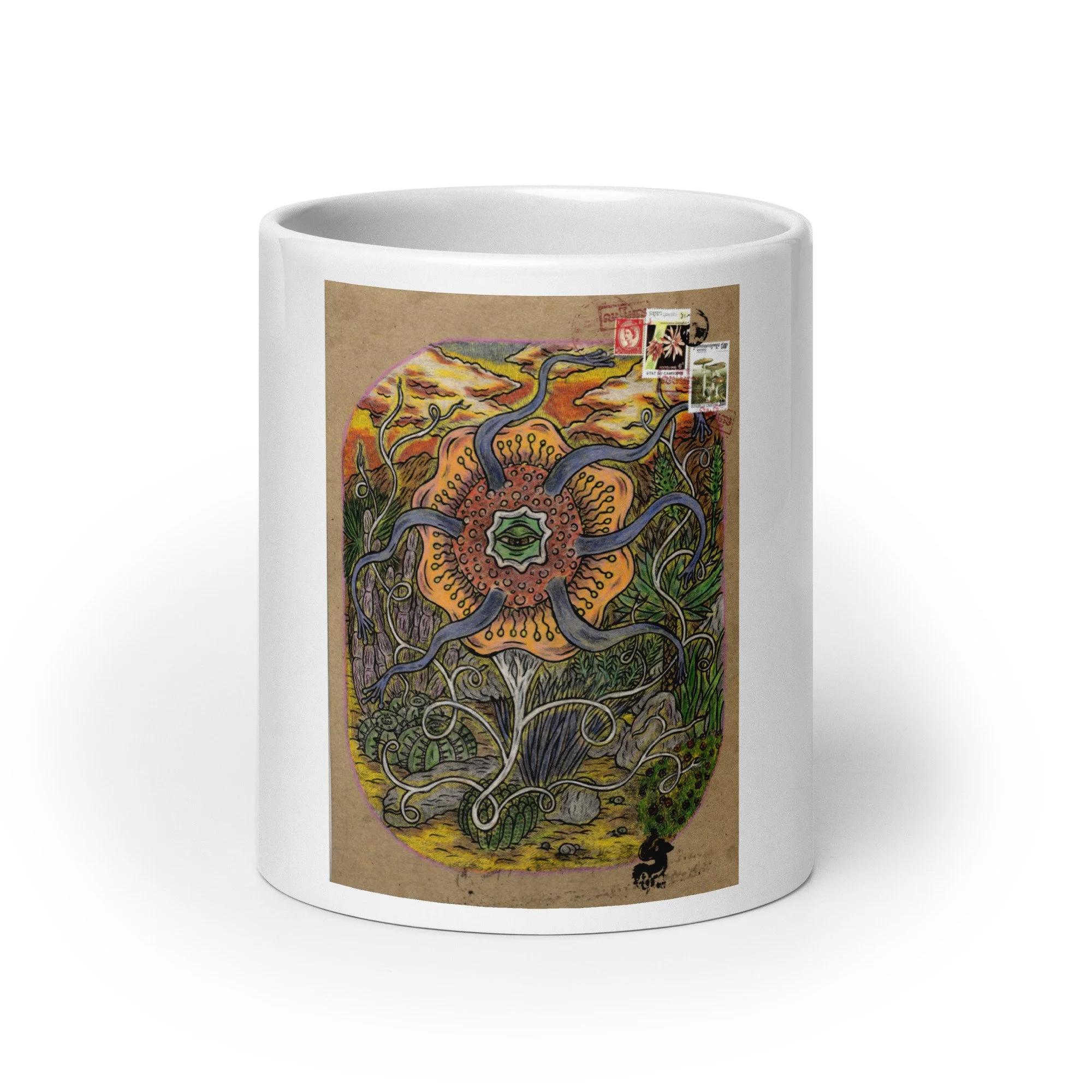 Flower from somewhere else glossy mug