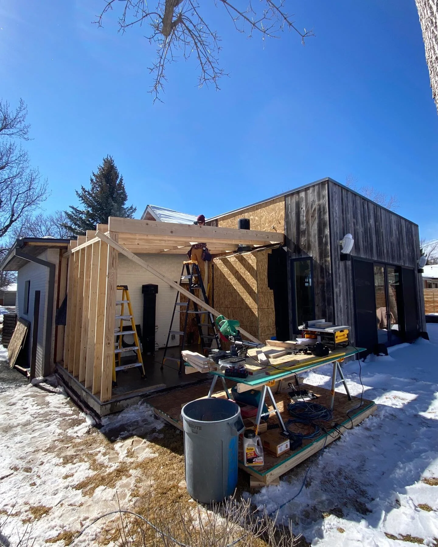 We&rsquo;ve been framing an office addition this week. We love that we can do this work during our beautiful Colorado winters!