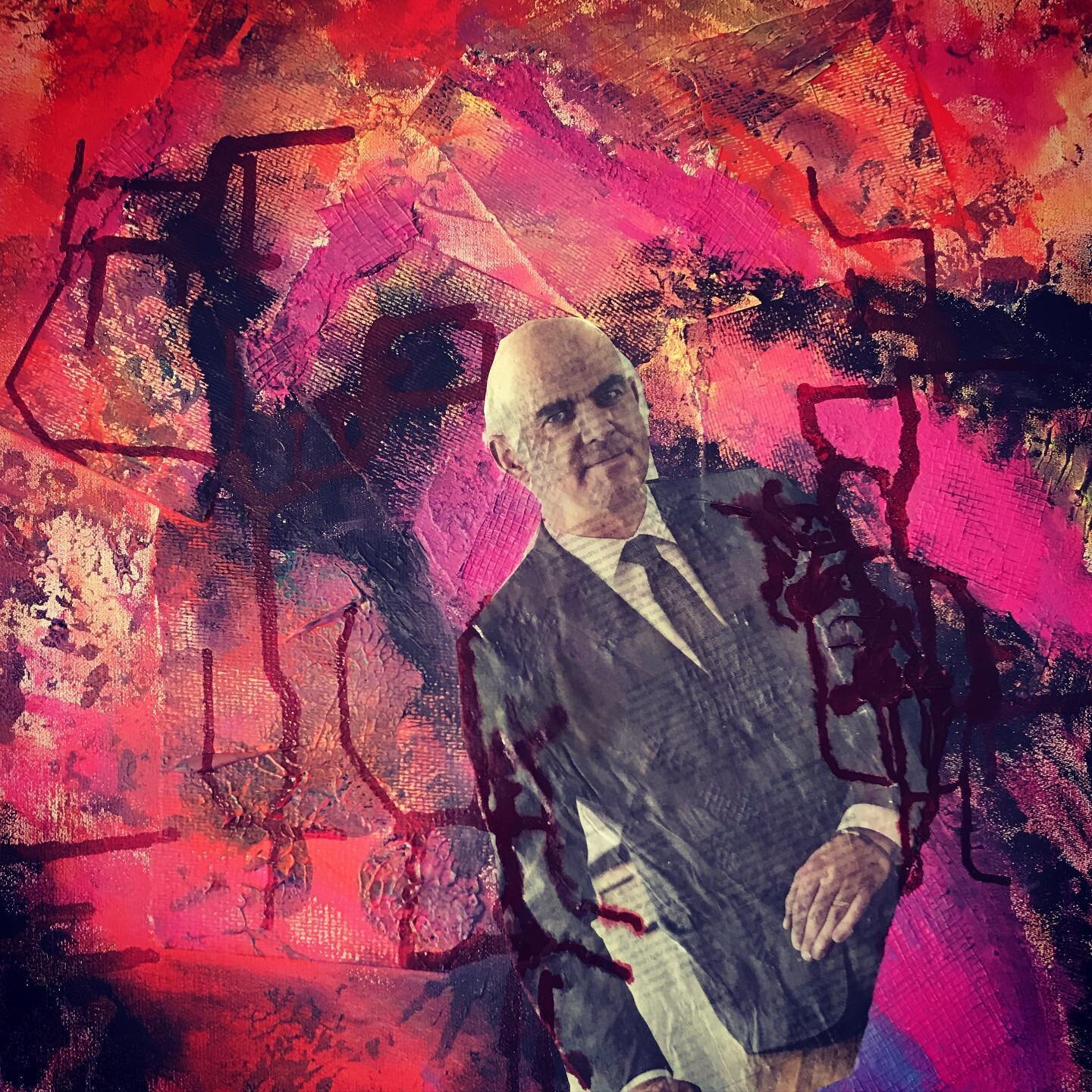 #mixmedia#acryl#acrylpainting#collage#art#artwork#teamwork#news#corona#switzerland#suisseart#bundesrat#berset#sp#f&uuml;hrungsstab