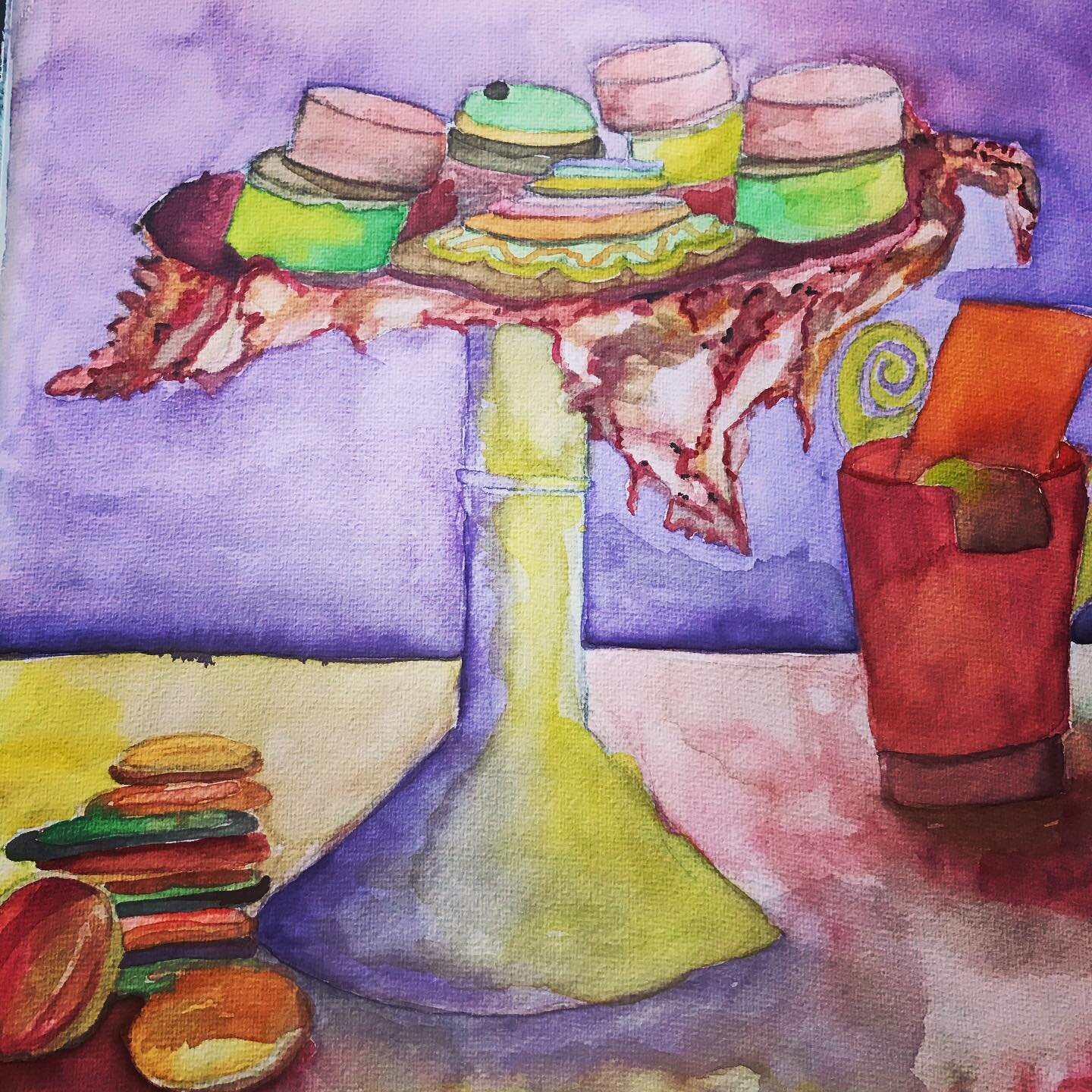 #dessert#patisserie#art#aquarell#s&uuml;ss#s&uuml;ssart#lecker#leckerschmecker#leckerleckerlecker #confiseur