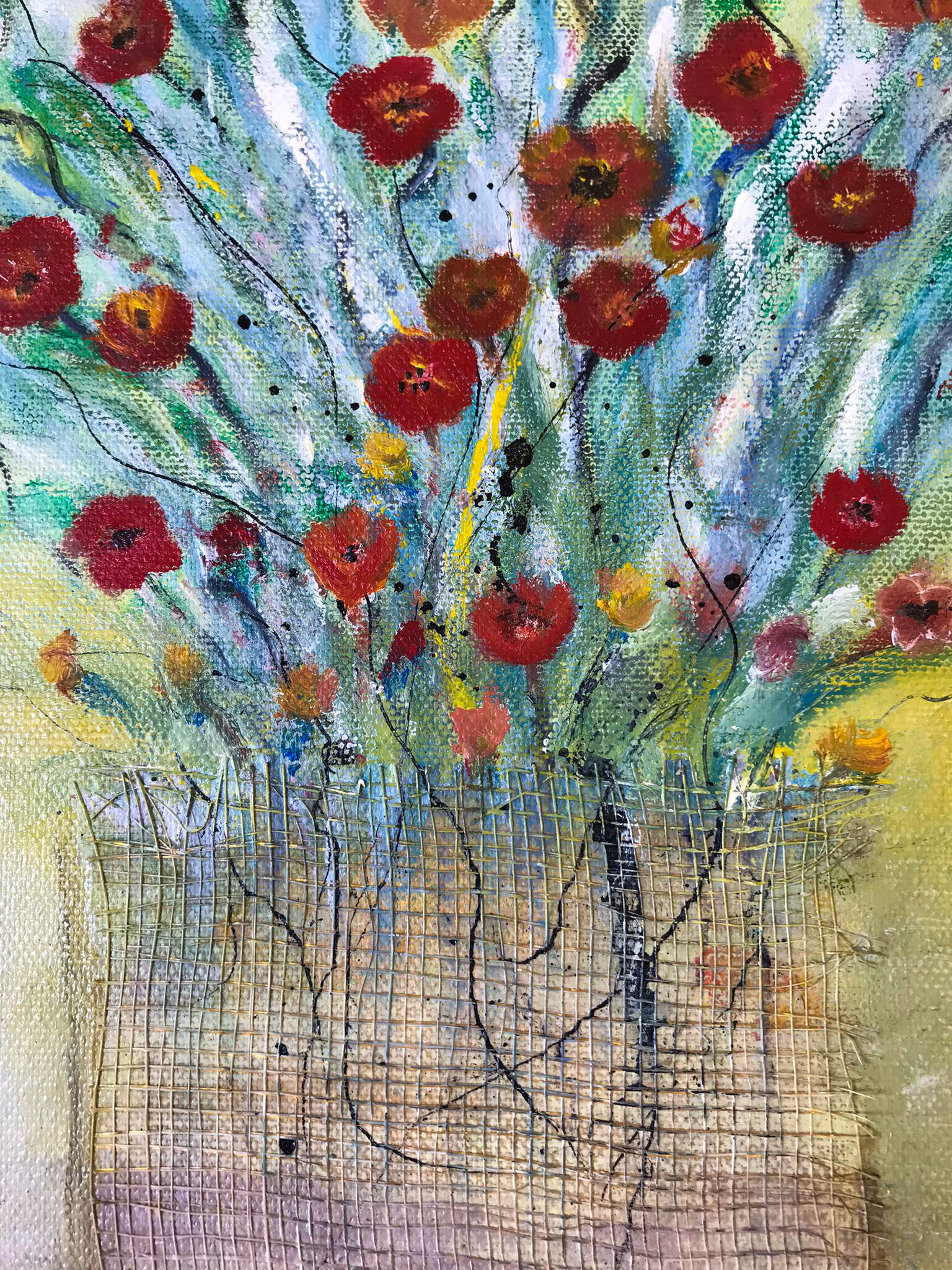 Bozi Mlinaric, Acryl-Collage auf Leinwand