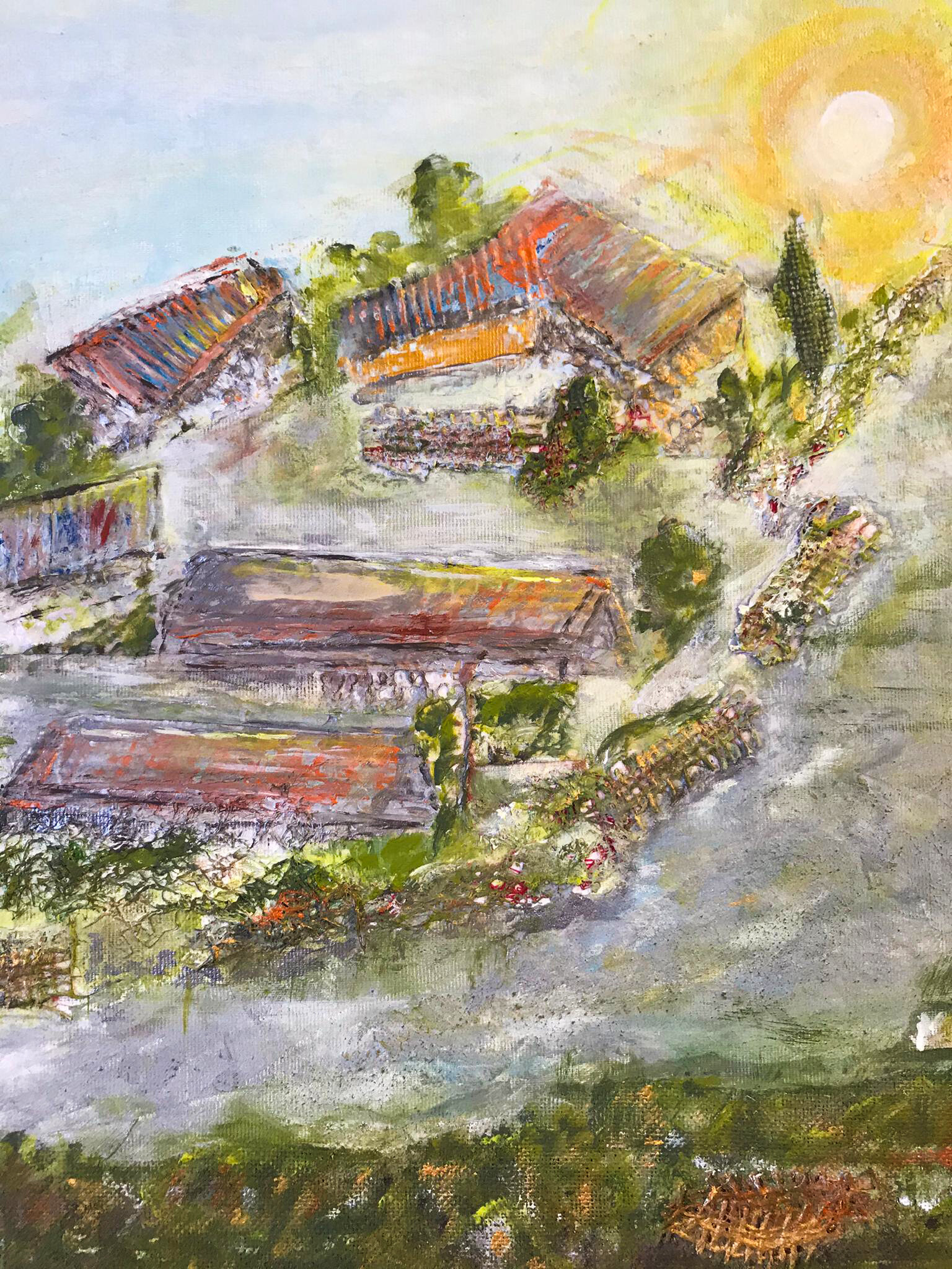 Rada Stancic, Acryl-Collage auf Leinwand