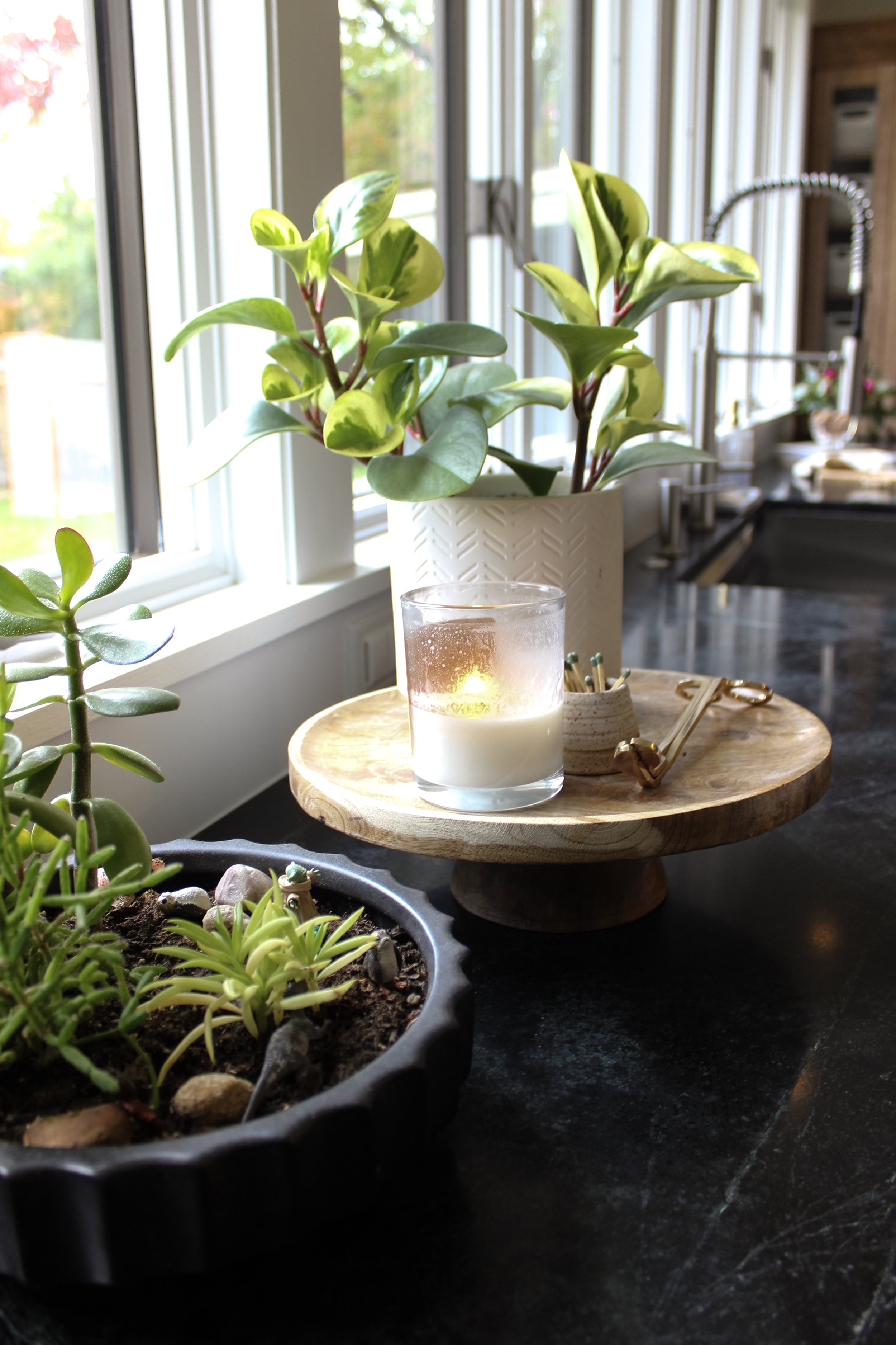 Kitchen renovation with plants and candles