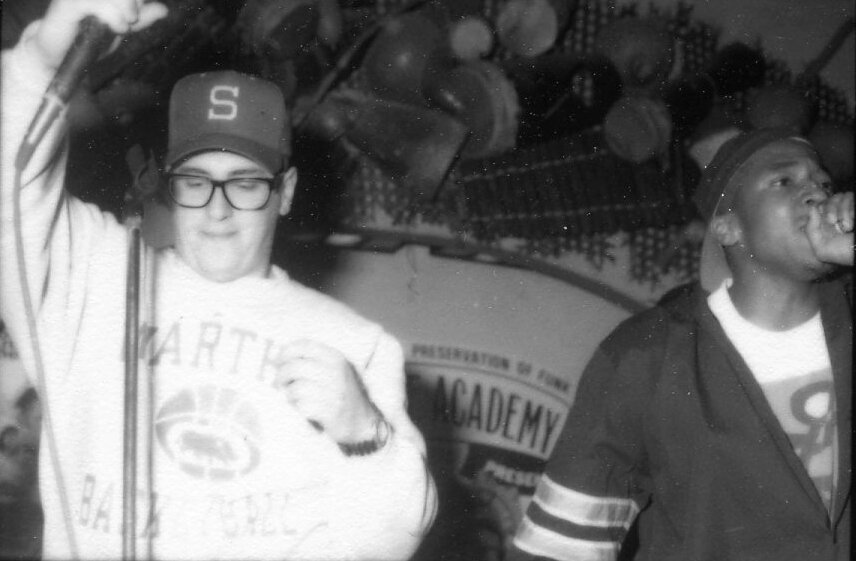 MC Serch & Q-Tip at Brand New Heavies at SOBs - 2nd Show, 1991 (Photo by Phillippe Noisette)
