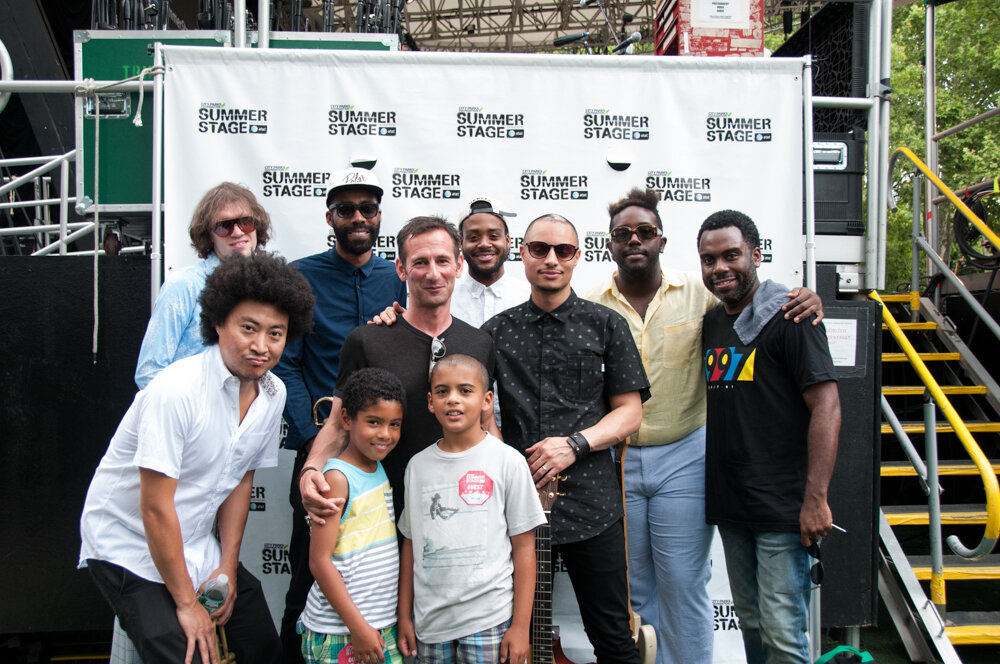 Jose James band with Maurice Bernstein and family at SummerStage, 2013 (Photo by Seher Sikandar)