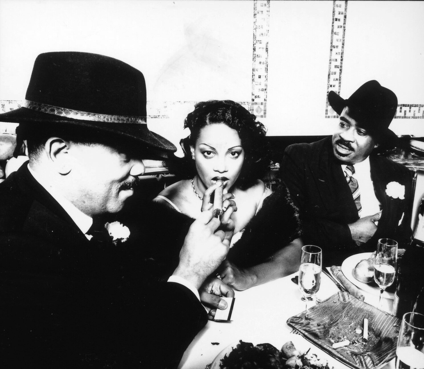 Roy Ayers, Cindy Mizelle & Benny Diggs for album photo shoot, 1997 (Photo by Dah Len)