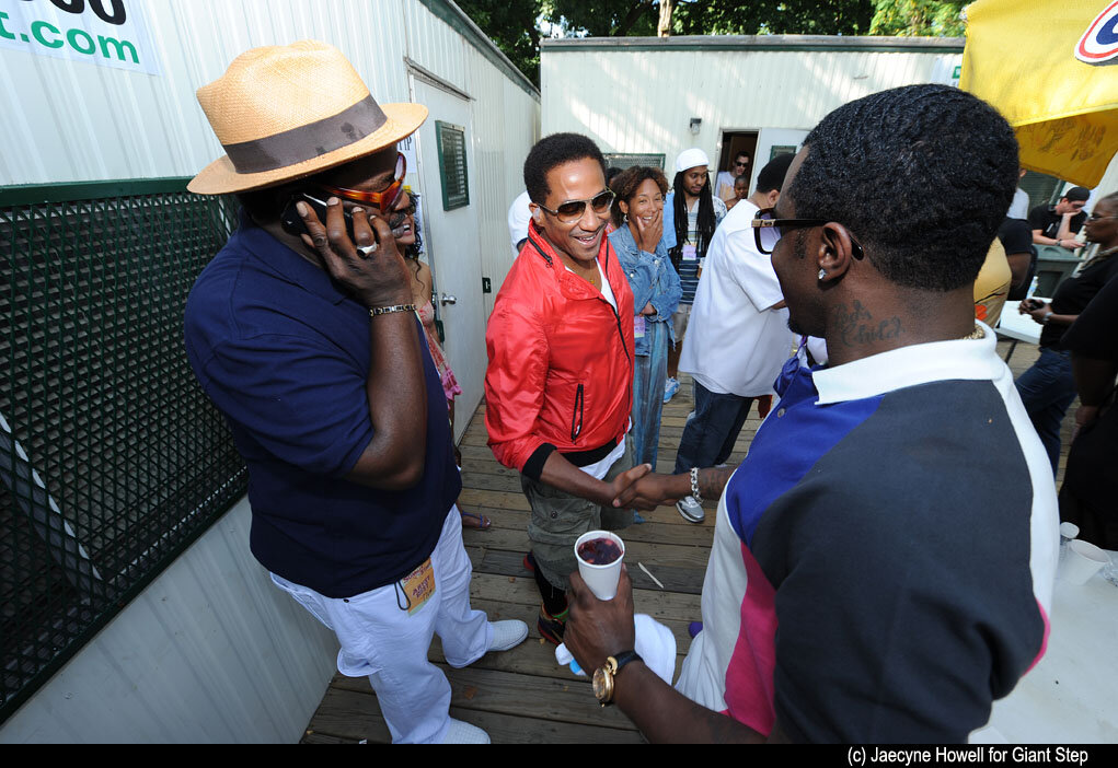 Fab 5 Freddy, Q-Tip & Puff Daddy at SummerStage, July 2009 (Photo by Jaecyne Howell)