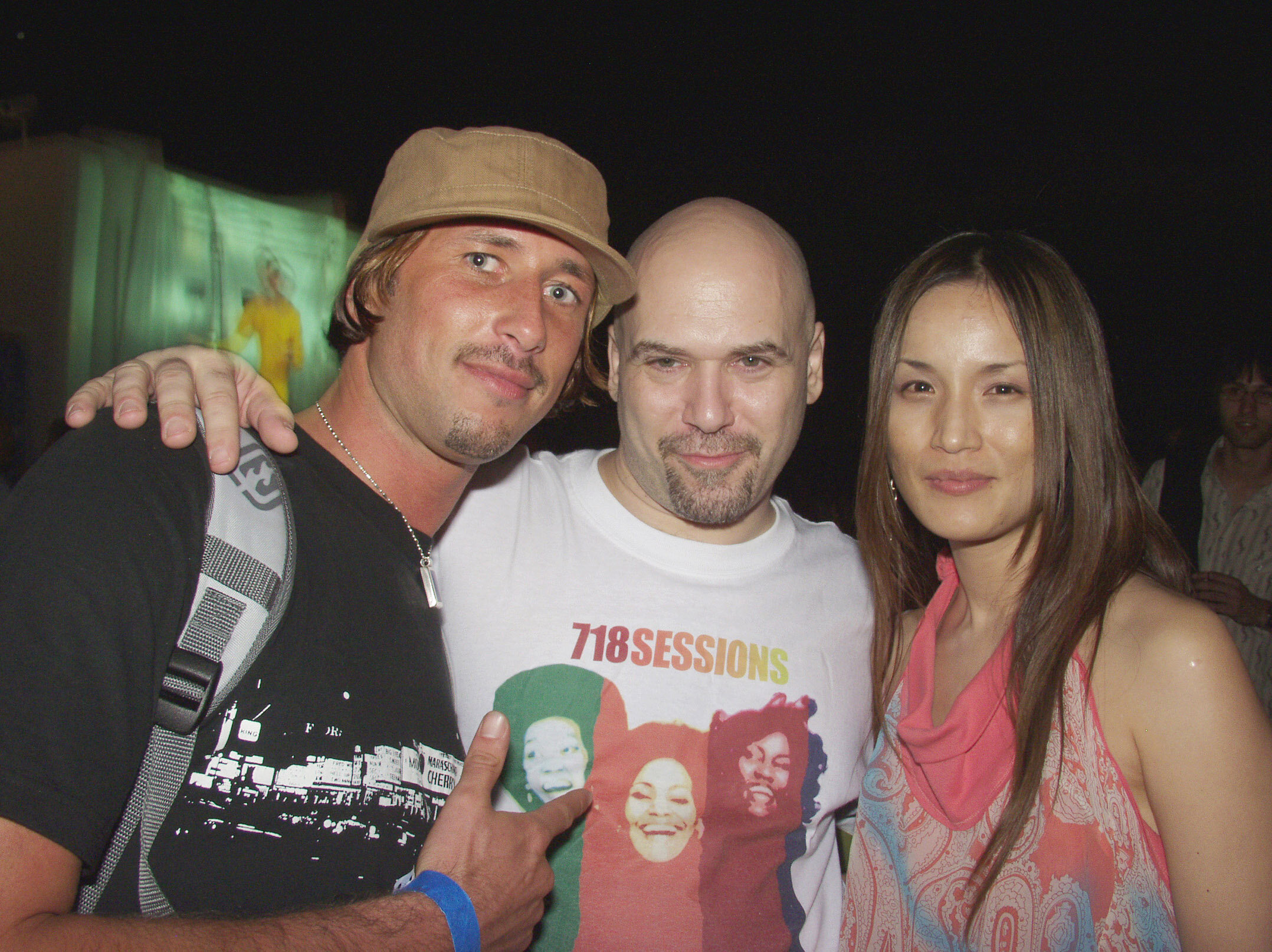 Miguel Migs, Danny Krivit & Akemi Krivit/Sunset Soiree at The Hotel in Miami, 2004 (Photo by Tina Paul)
