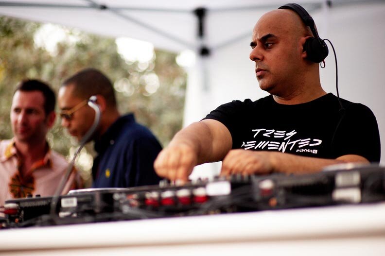 Maurice Bernstein, Carl Craig & Gamal Awad/Sunset Soiree at Delano in Miami, 2008 (Photo by Phillip Angert)