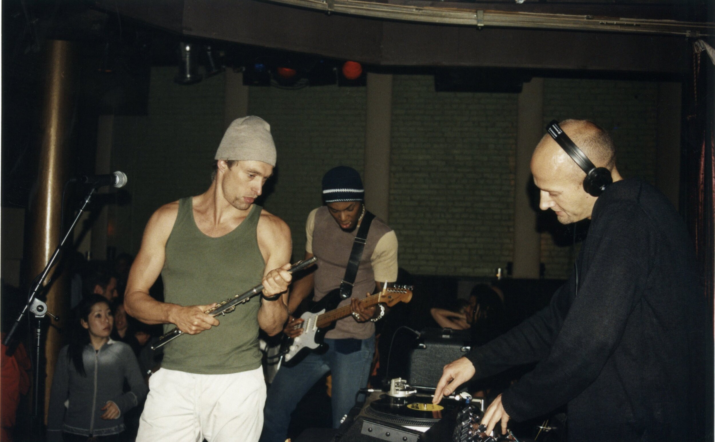 Richard Worth, Mark Anthony Jones & Pete Heller at Shine in NYC, 2001 (Photo by Michal Rubin)