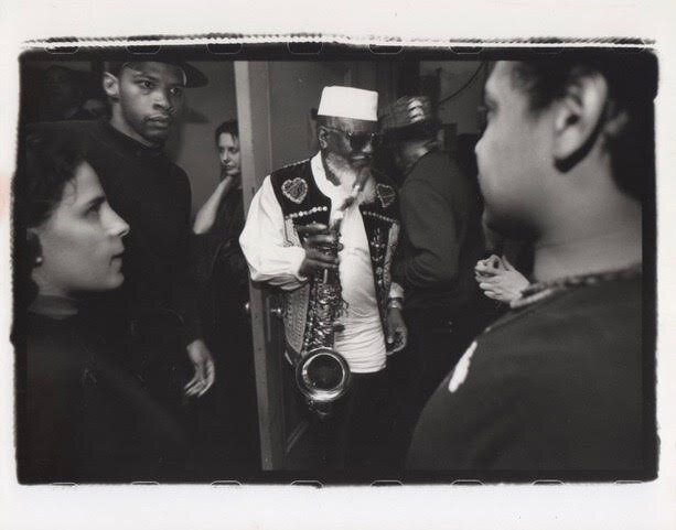 Pharoah Sanders at Supper Club in NYC, 1994 for filming of Red Hot + Cool