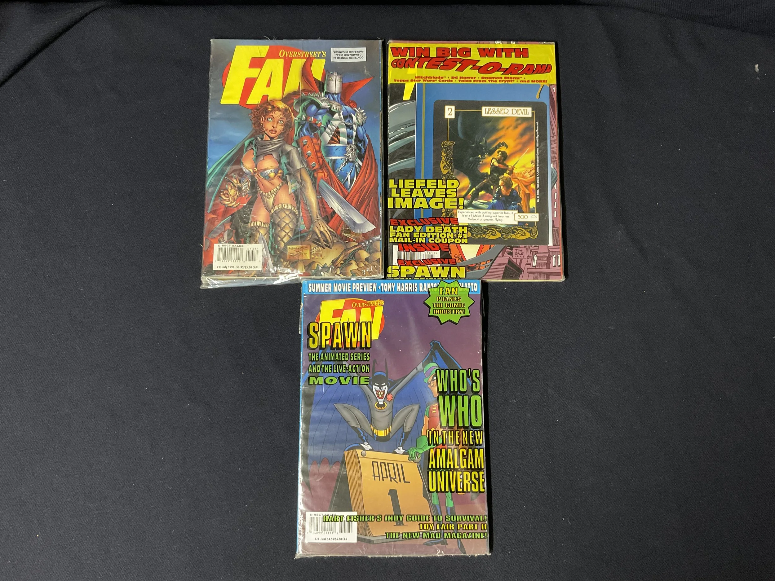 Overstreet Fan #13, 18 & 24 Magazine Lot of 3