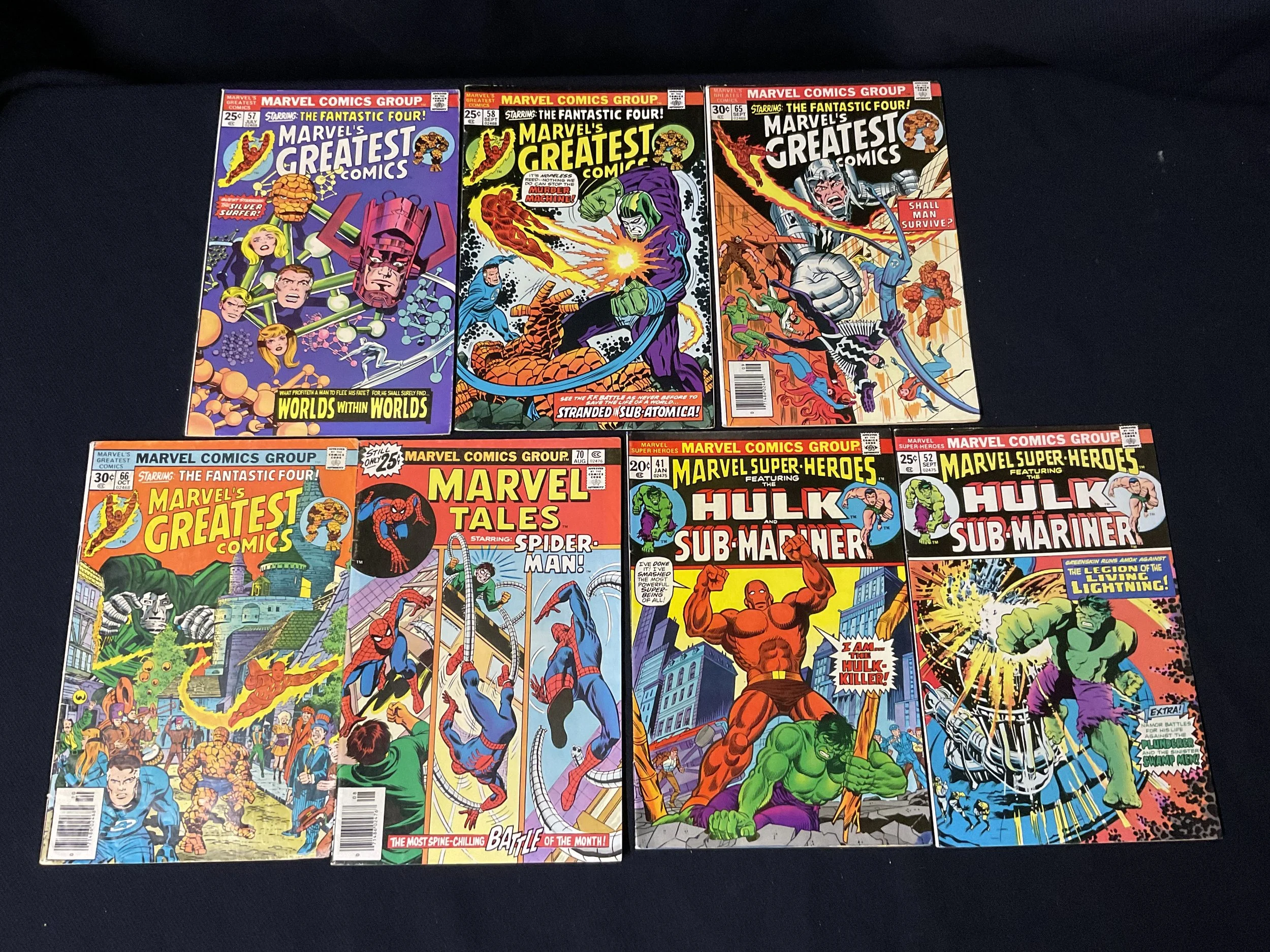 Marvel Reprint Lot #1 - Marvel's Greatest Comics, Marvel Tales, Marvel Super-Heroes - 7 comics