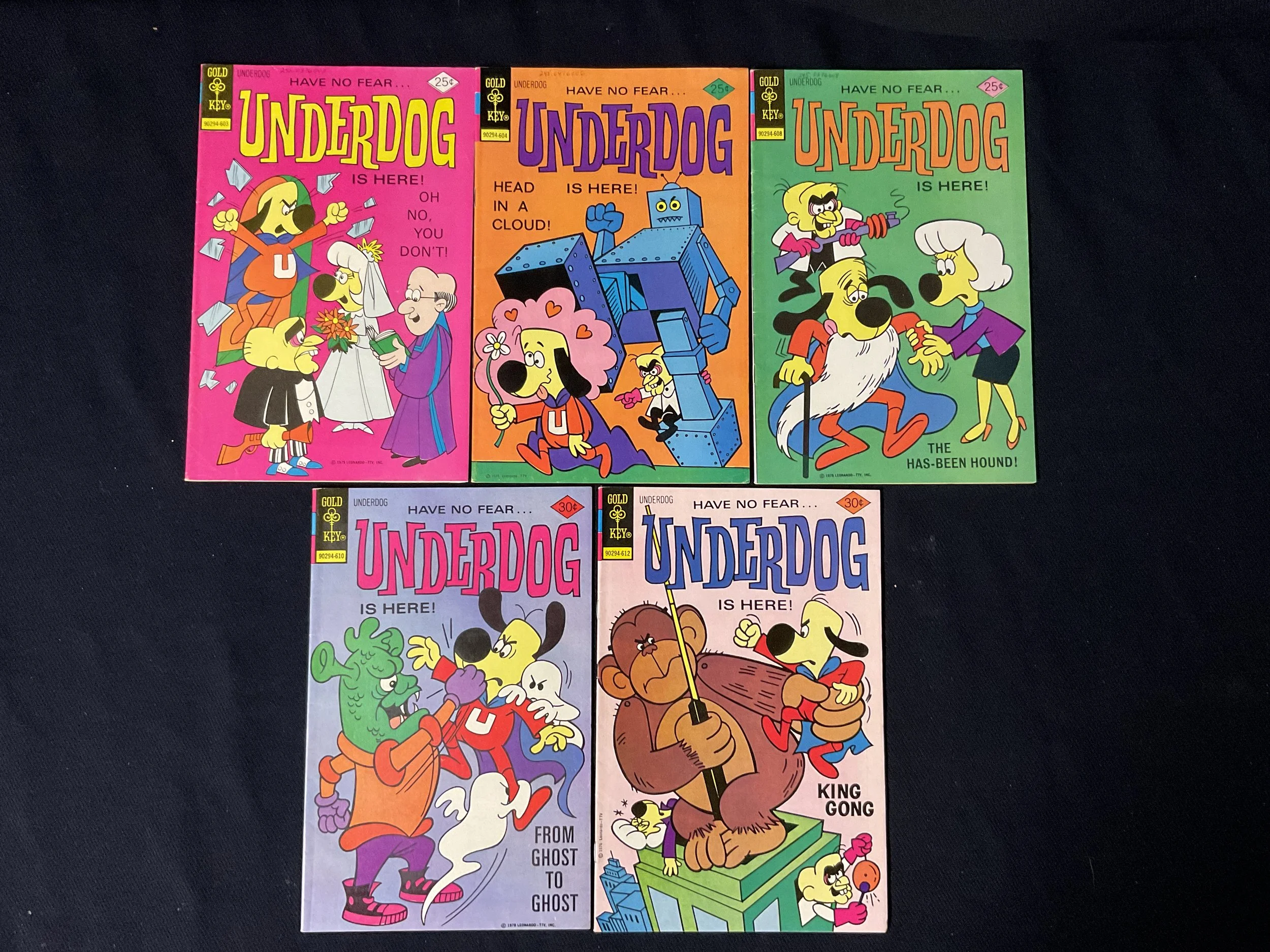 Underdog #5, 6, 8, 9, 10 Gold Key Comics Lot #1