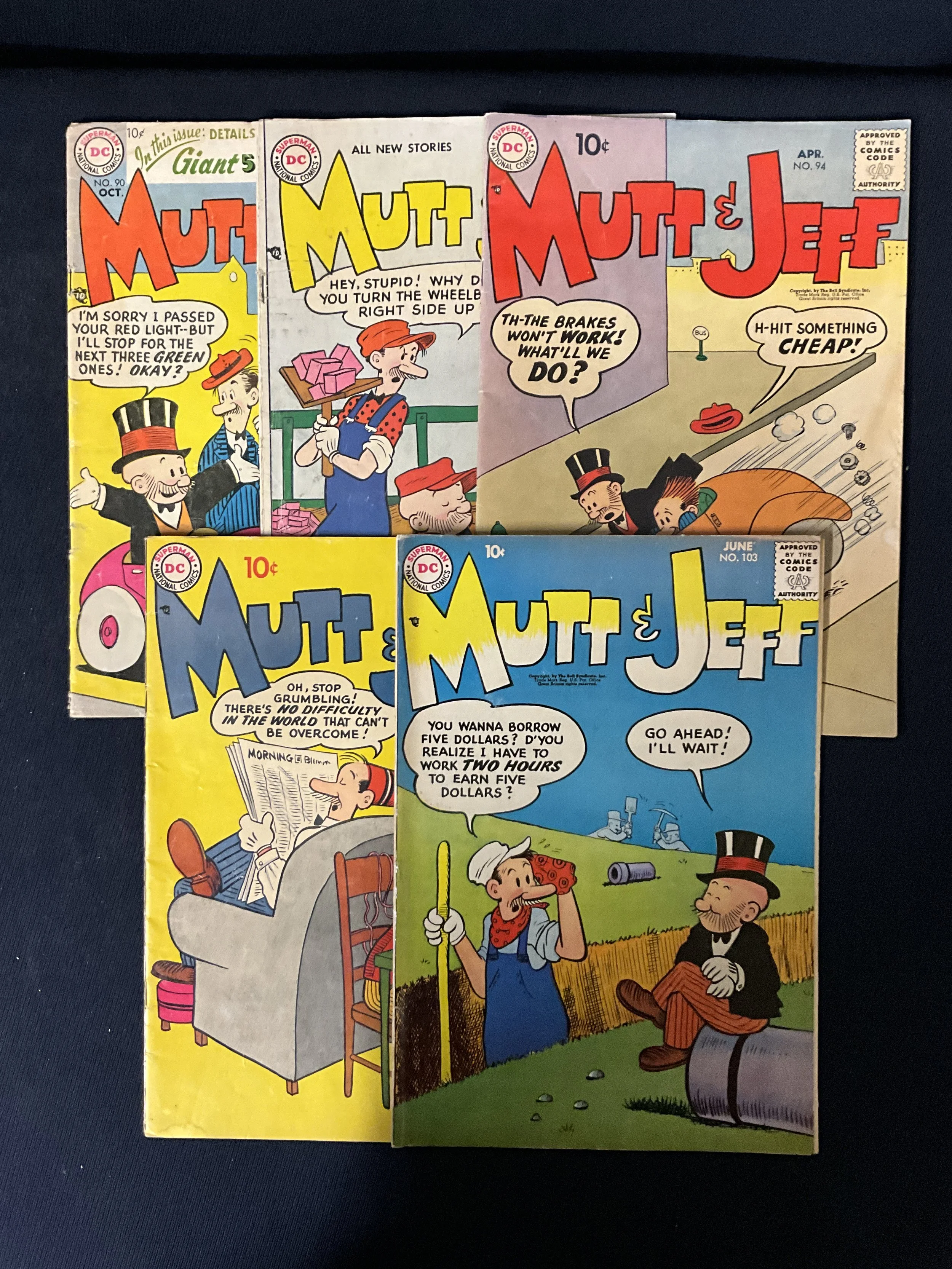 Mutt and Jeff #90, 91, 94, 95, & 103 - Lot #4