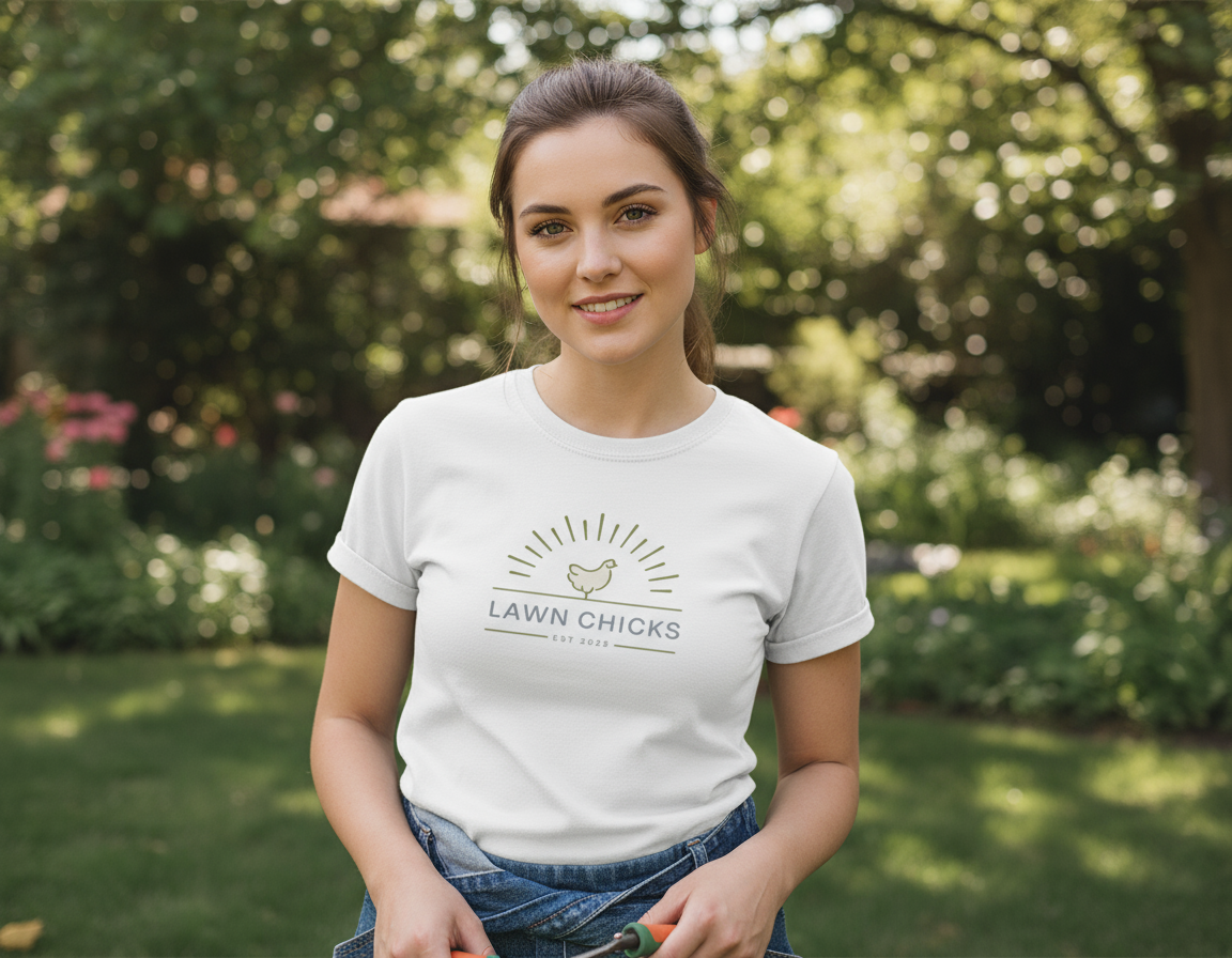 Lawn Chicks logo design_Mock up