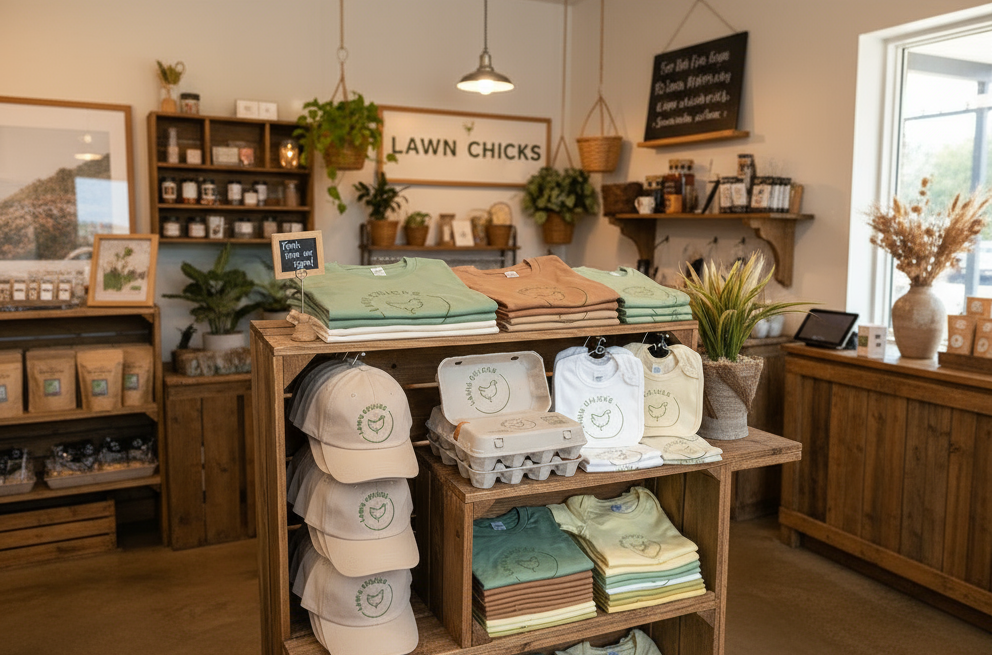 Lawn Chicks logo design_Mock up