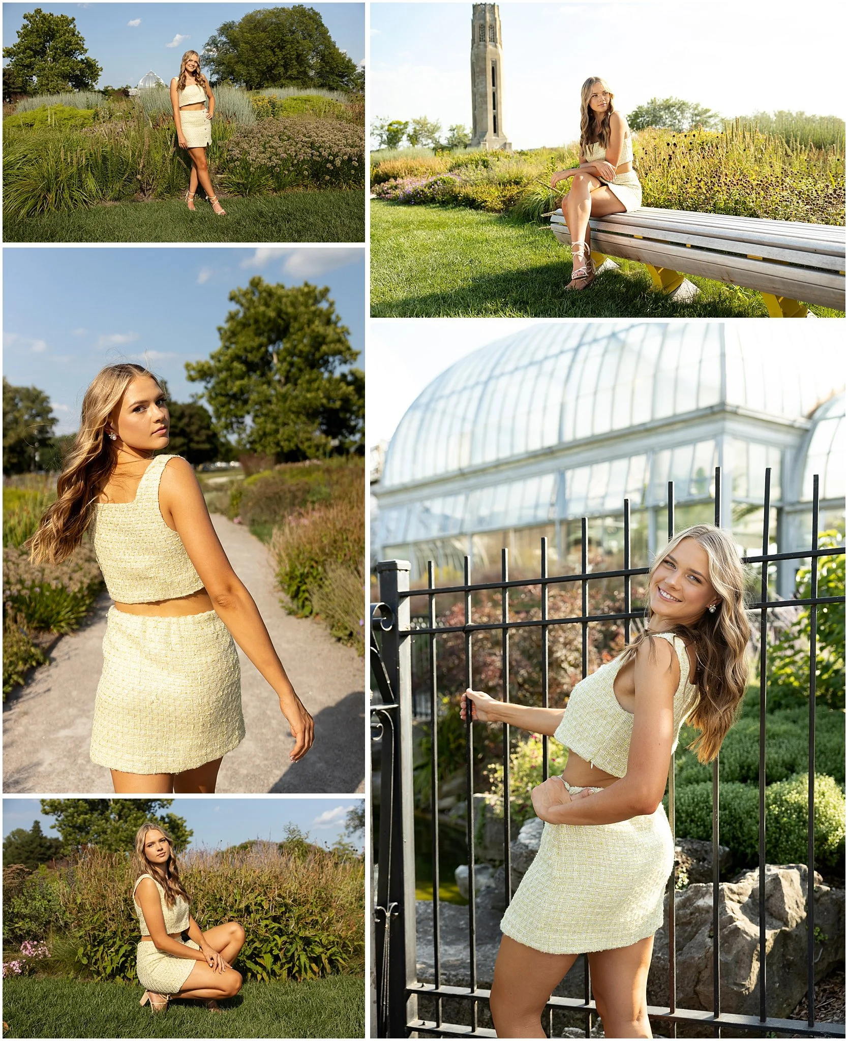 Metro Detroit senior pictures girl at Oudolf gardens at Belle Isle conservatory