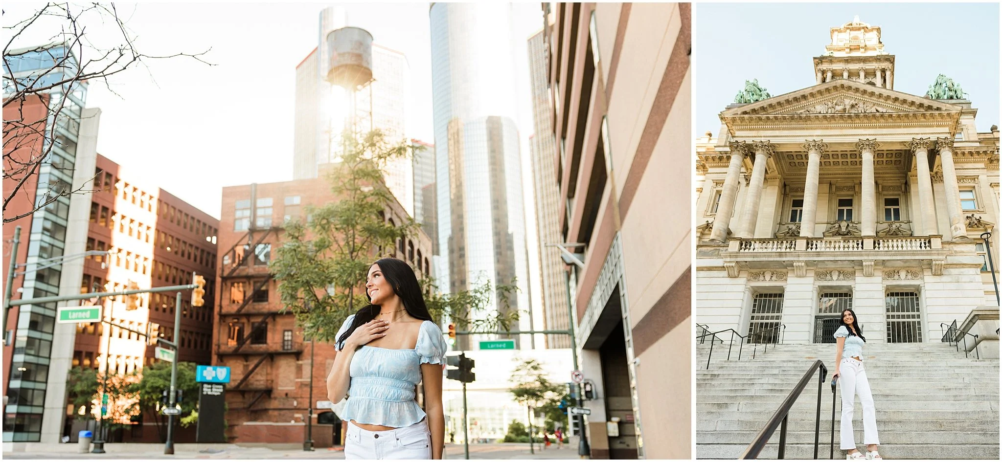 senior pictures downtown detroit historic architecture