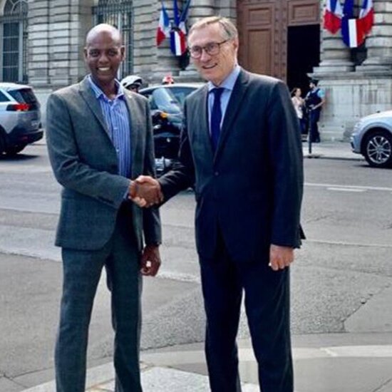 Abshir Aden Ferro with Senator Jean-Marie Bockel