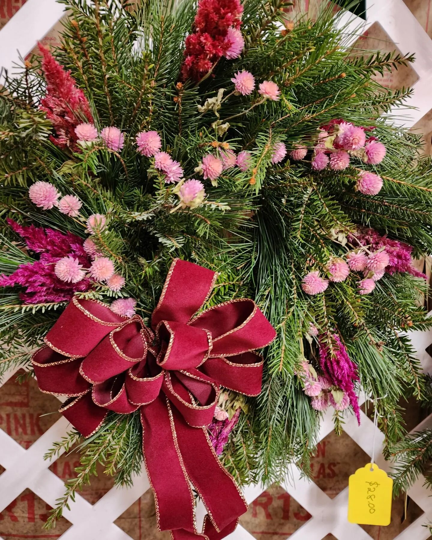 Our Wreath Extravaganza continues!
We are open today Dec 3th until 3 pm and tomorrow, Sunday Dec 4th 9am to 3 pm, down in our barn. Don't let the rain stop you from coming. It's warm and dry in our barn.  We have a great selection of evergreens and d