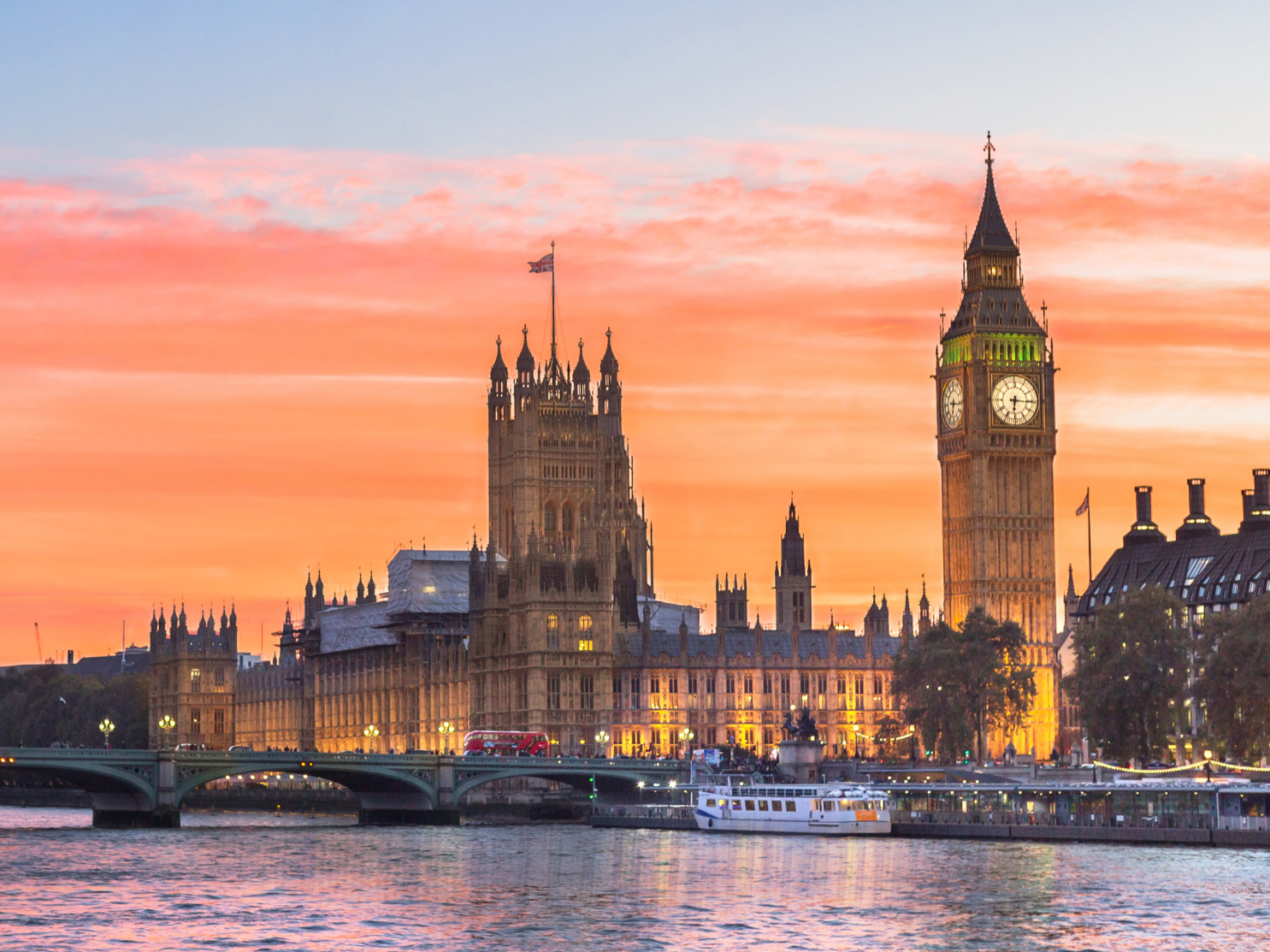 view of big ben and parliament from the thames