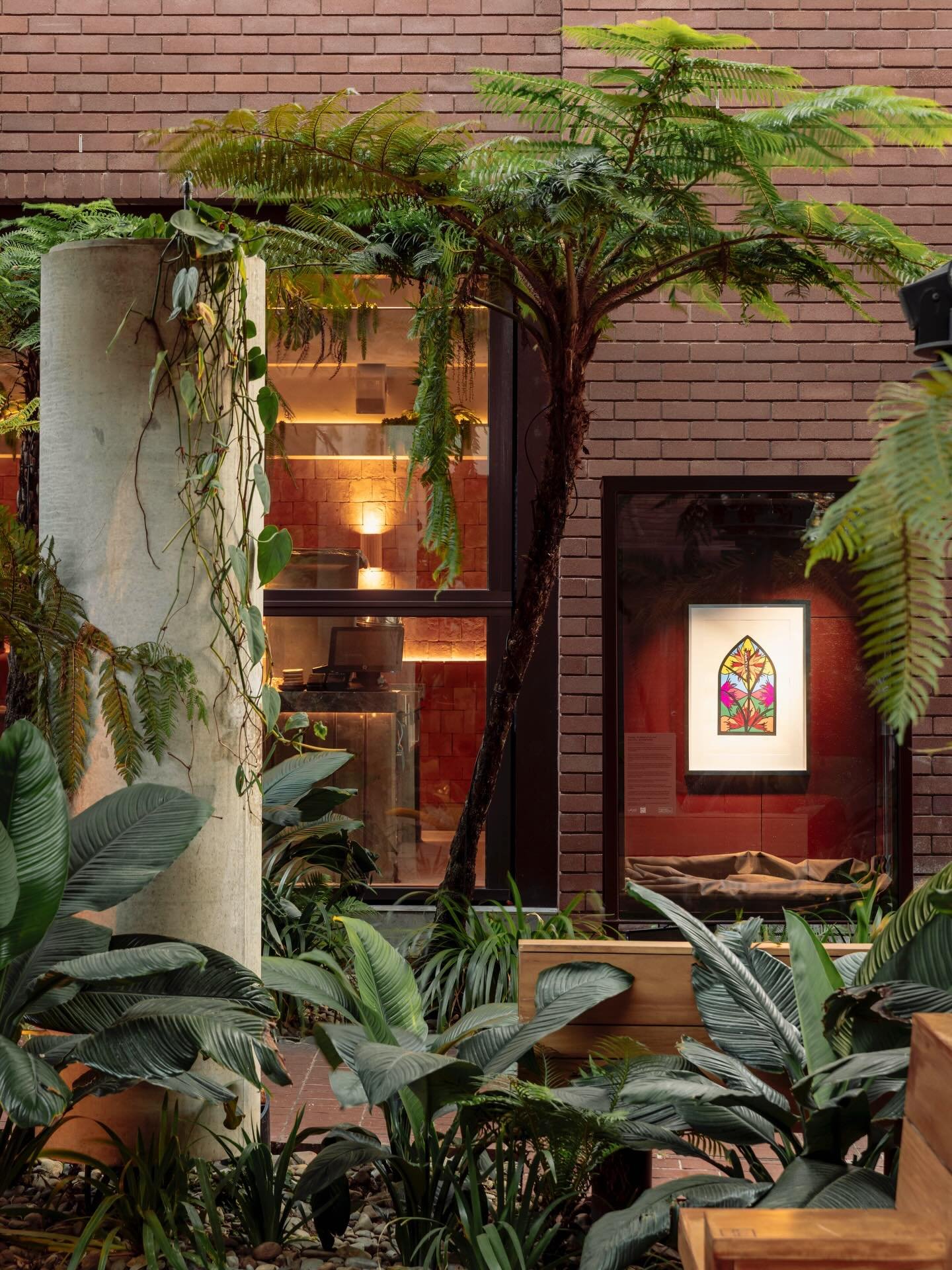 Currently on display in my favourite place in Magandjin @explorefishlane 🍹 

So nice to see my artwork outside of a traditional gallery space and out in the public amongst the plants! 👀 🫶🏽 🌱

Grateful for the opportunity! Thankyou @aboriginalart