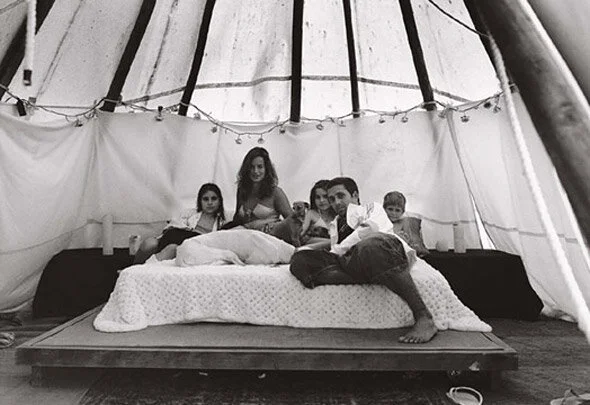 Image result for Jade Jagger and her family in their tent at their home in Ibiza