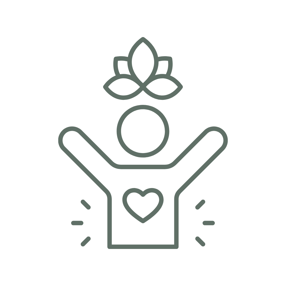 icon of person with heart in chest and lotus above head