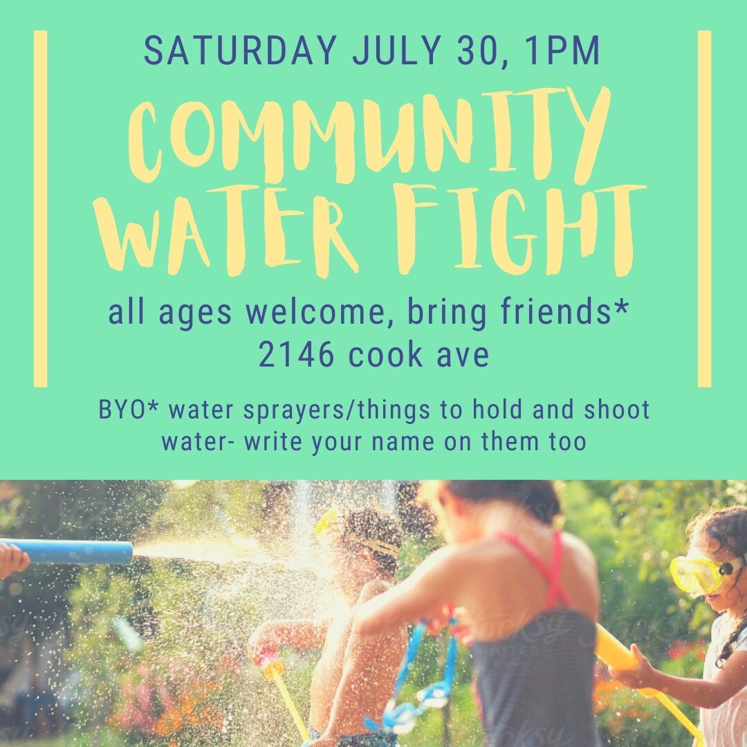 It turns out that Makee is an amazing water-squirter... surprise surprise... he took on a gang of 10 year olds at their birthday party single handed and only came out a little drenched! So..... I told him we'd plan our own neighborhood splash. Come j