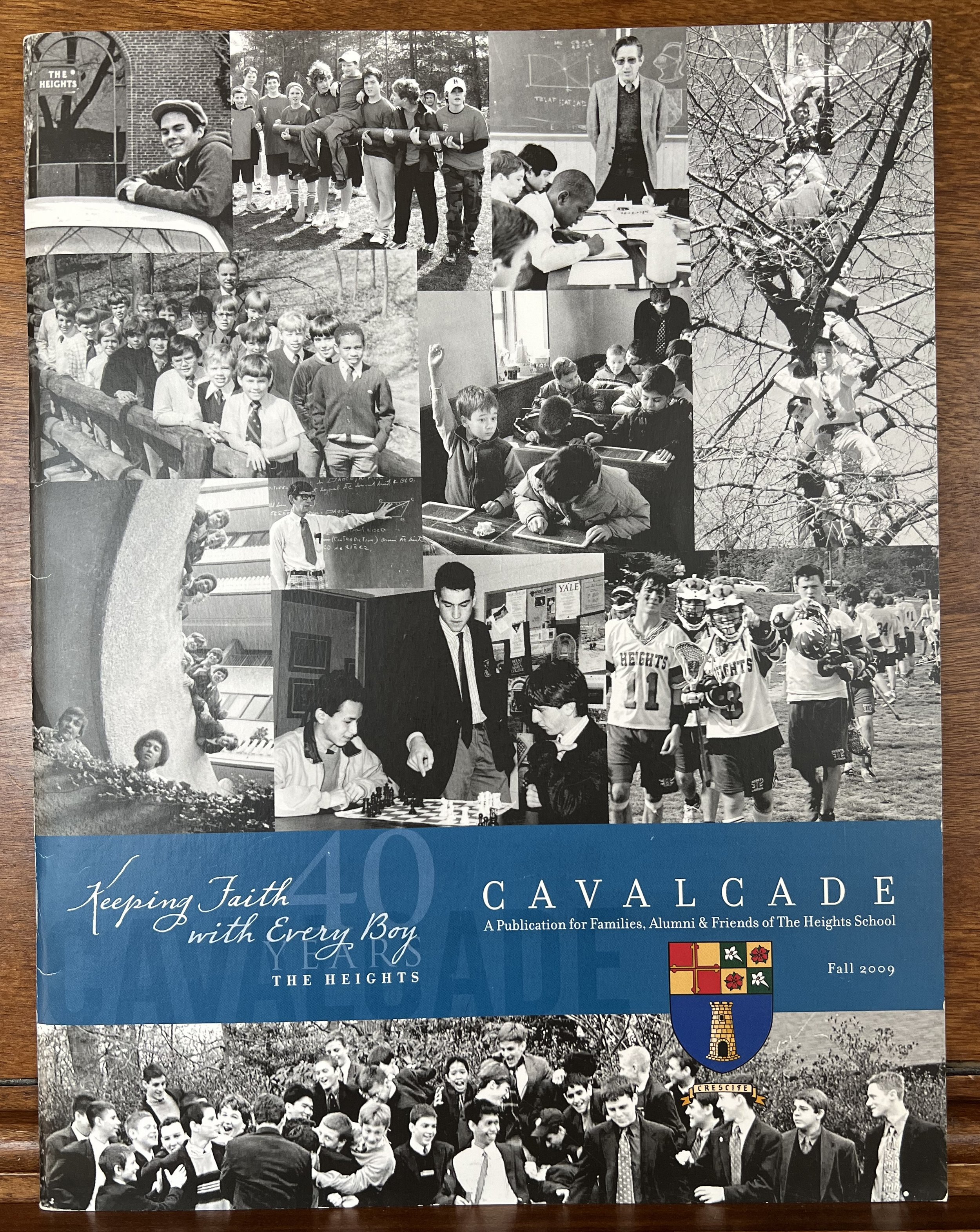 Collage of historical photos for school magazine cover
