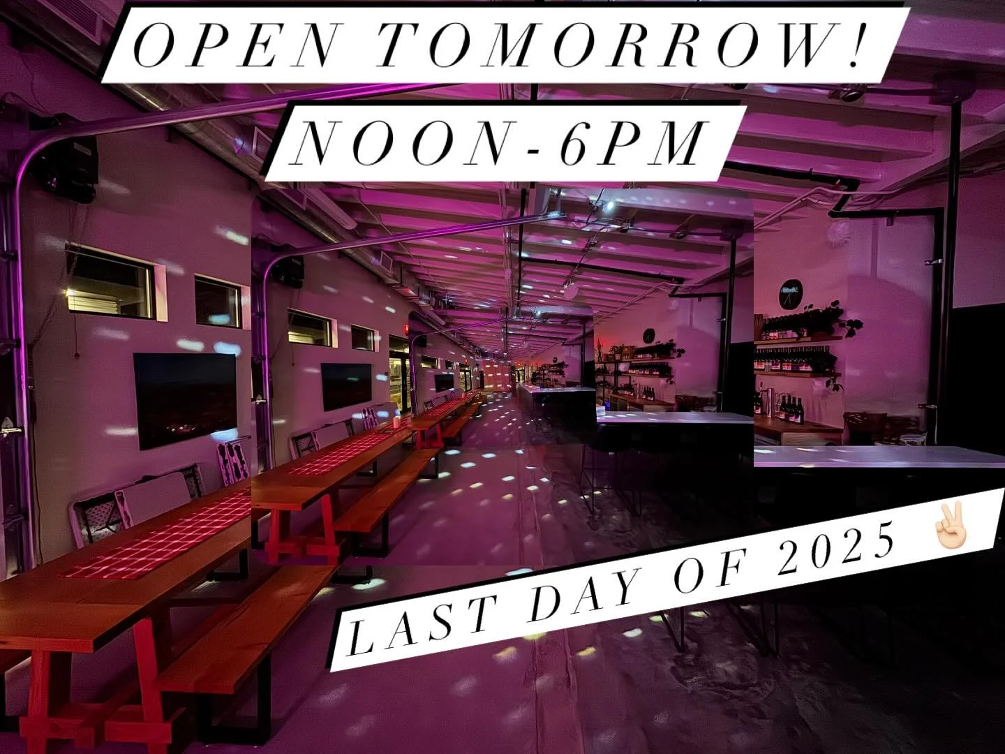 Tasting Room is open tomorrow, noon-6pm&hellip;LAST DAY OF THE YEAR!

Swing by and say hi.  Happy New Year! ✌🏻🥂🪩