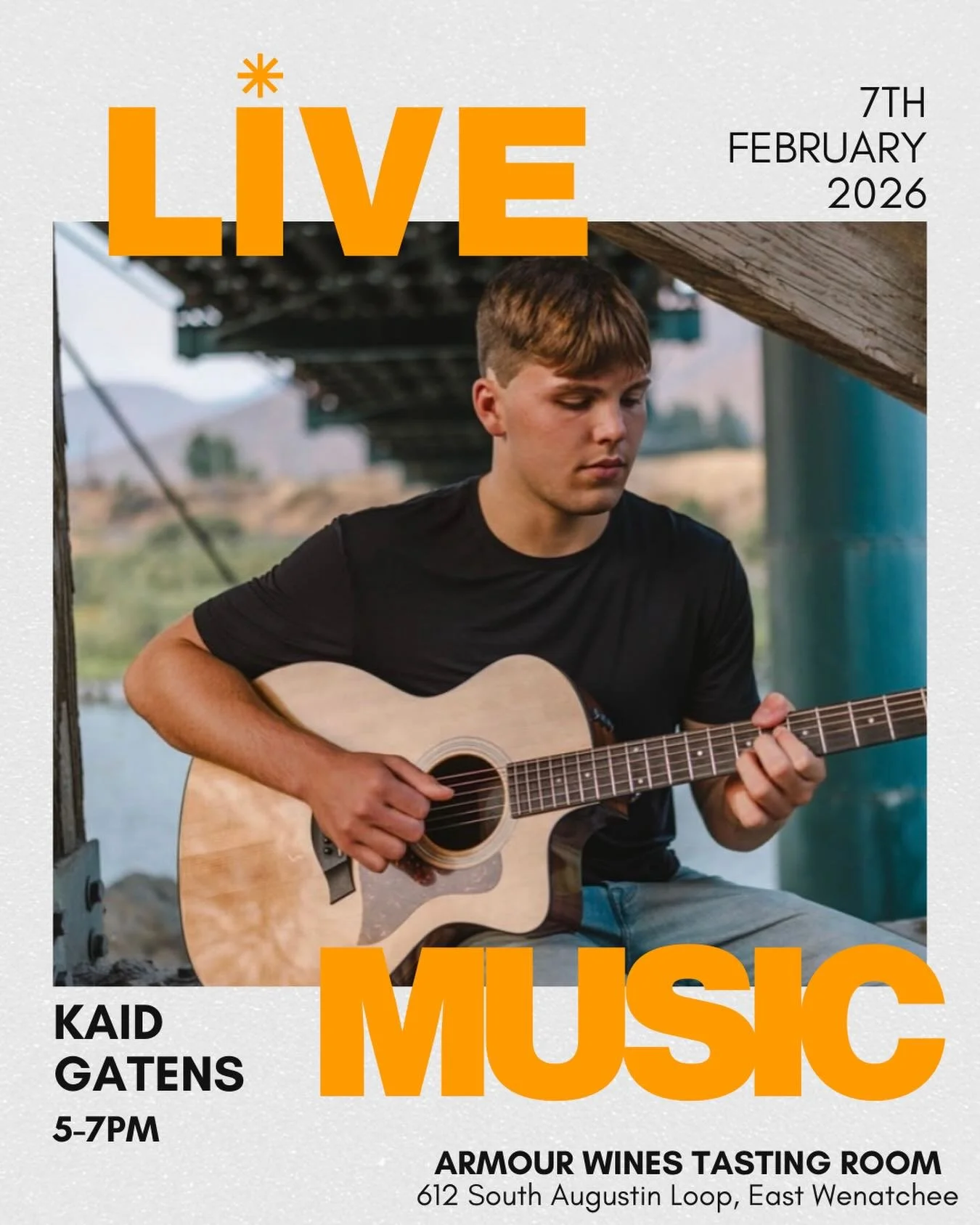 Kaid Gatens is back at the Tasting Room this Saturday, Feb. 7th from 5-7pm! 🎸✨🍷 

See you there! ✌🏻