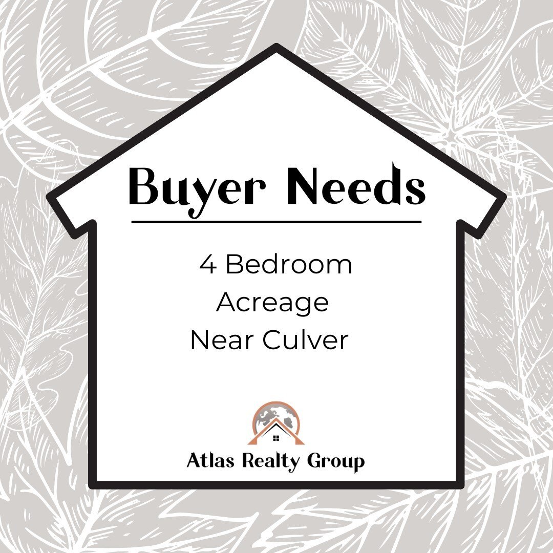 Happy Monday! We're kicking the week off with a house hunt (as always 😉). We've got a buyer looking for a 4 bedroom house with acreage around Culver, OR. Do you, or someone you know, have a property that would be perfect? We'd love to chat with you 