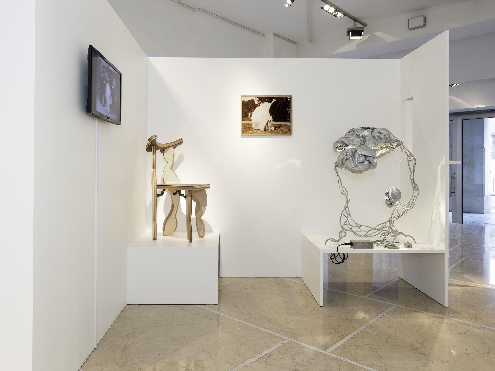From left to right: The Consequences of Feminism by Alice Guy; Sitzung at the Haus der Kunst, Sitzung 22 by Martino Gamper; Loïe Fuller Wrapped in a Veil by Harry C. Ellis; and Protoplasting Nature: Encoded Symbols 06 by Marcin Rusak.