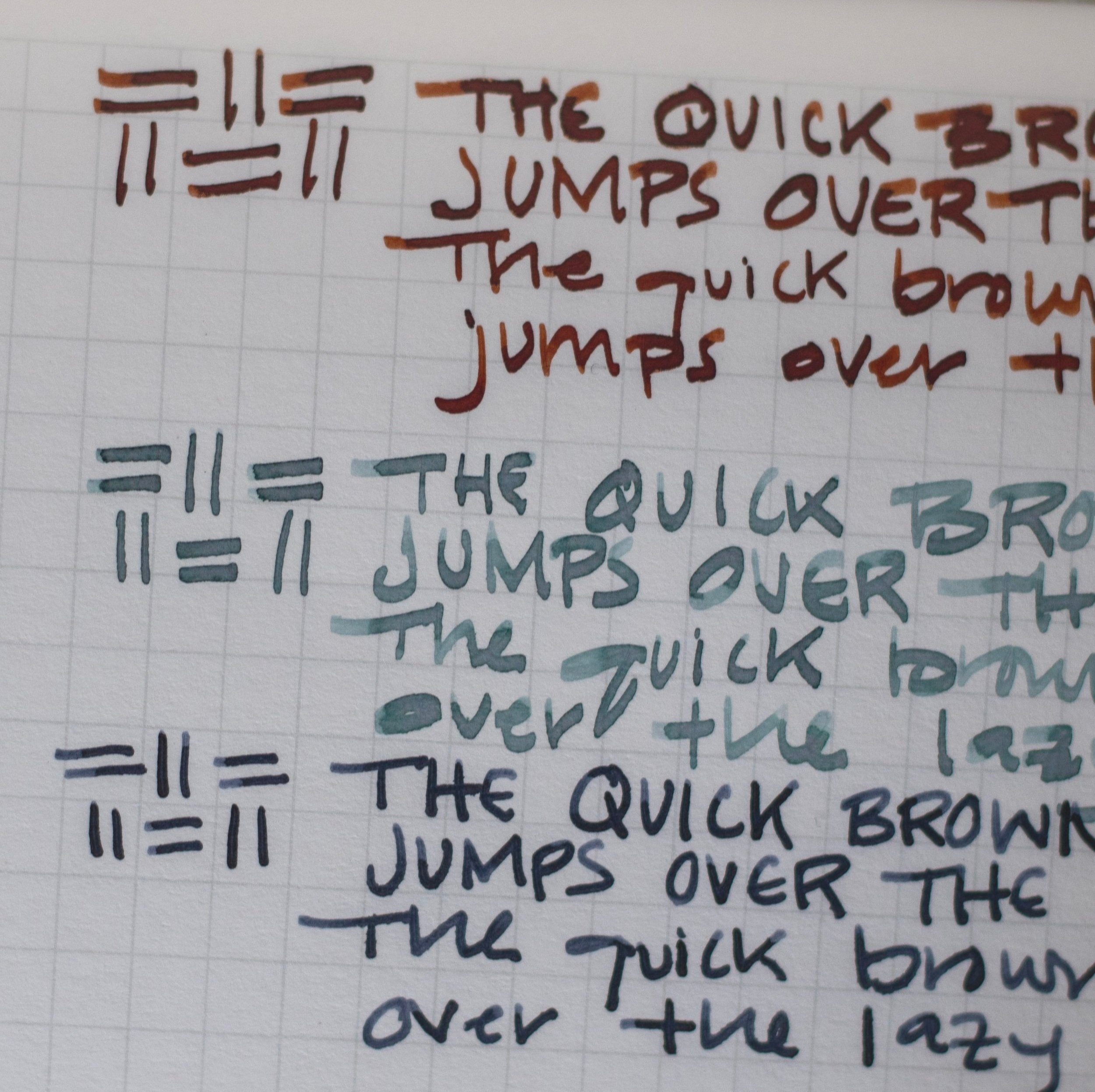  The top two (2) writing samples are architect grinds but the bottom one is an unaltered Medium Sailor 14k Nib - notice the difference in the writing samples 