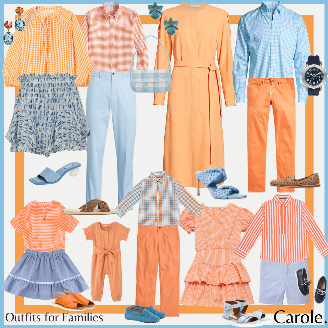 Orange and Blue Outfits: Family Spring Break — Carole.