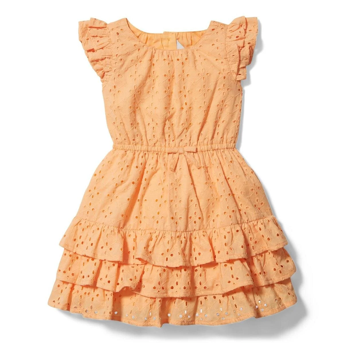 Orange Eyelet and Ruffle Dress