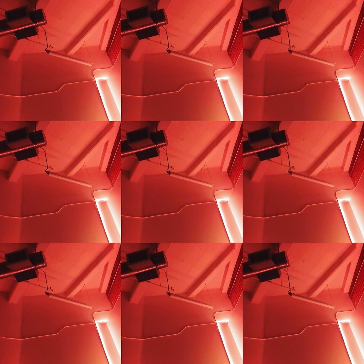 grid of Neon orange lights 