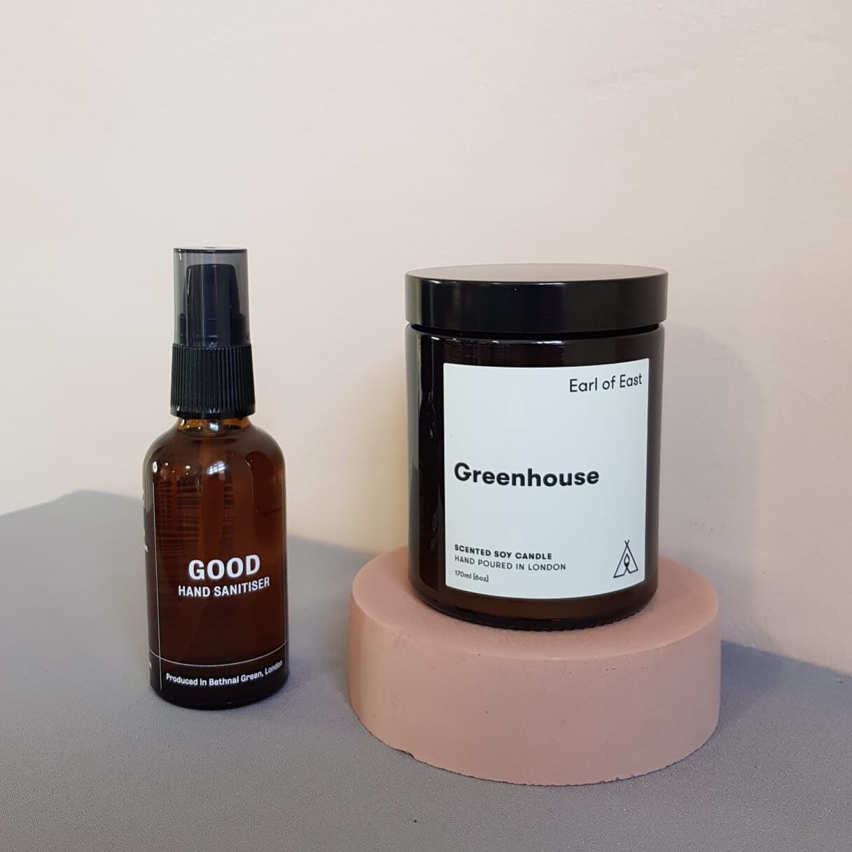 @good_botanics natural hand sanitizer containing lavender &amp; tree tree essential oil .
50 ml 70.5% natural alcohol.  @earlofeastlondon greenhouse inspired by their travels in Greece. Hand poured 

#shopatflint #earlifeastlondon #goodbotsnics #sust