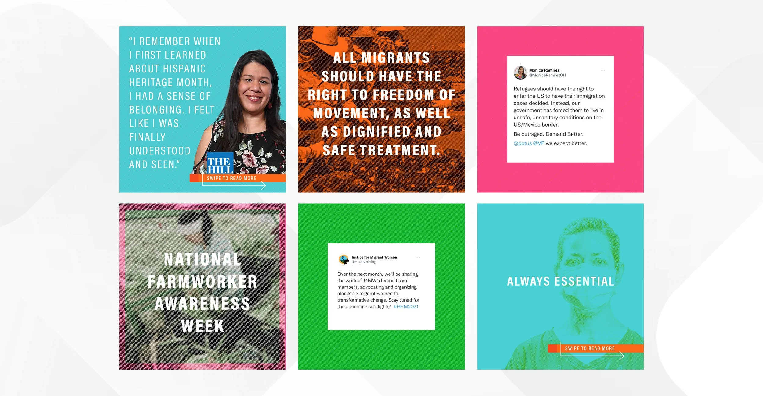 Square Lightning is a full-service communications and design agency providing branding for nonprofits, graphic design for nonprofits, and website design for nonprofits, such as Justice for Migrant Women, featured here.